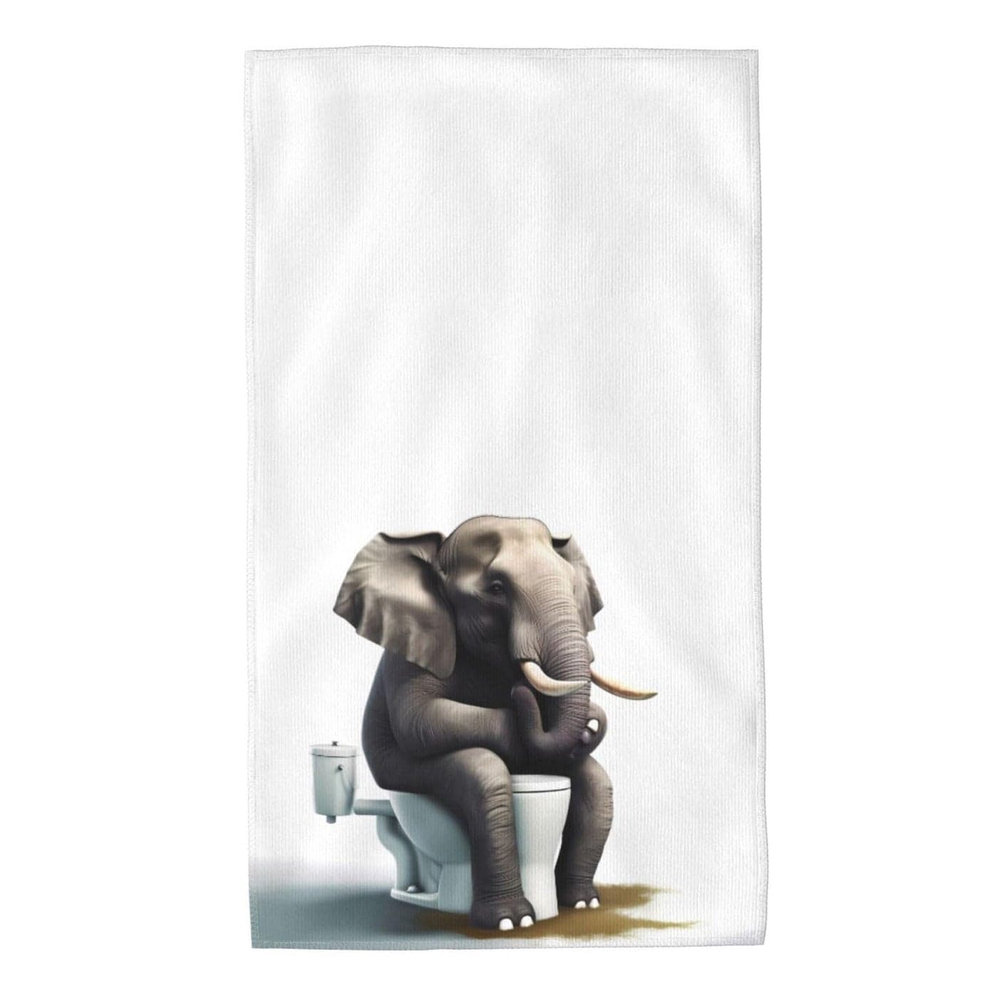 Mount Hour Elephant Sitting on The Toilet Hand Towels Funny Animals Face Towel Guest Towel Portable Kitchen Tea Dish Towels Washcloths Bathroom Decor Housewarming Gifts 157 X 275