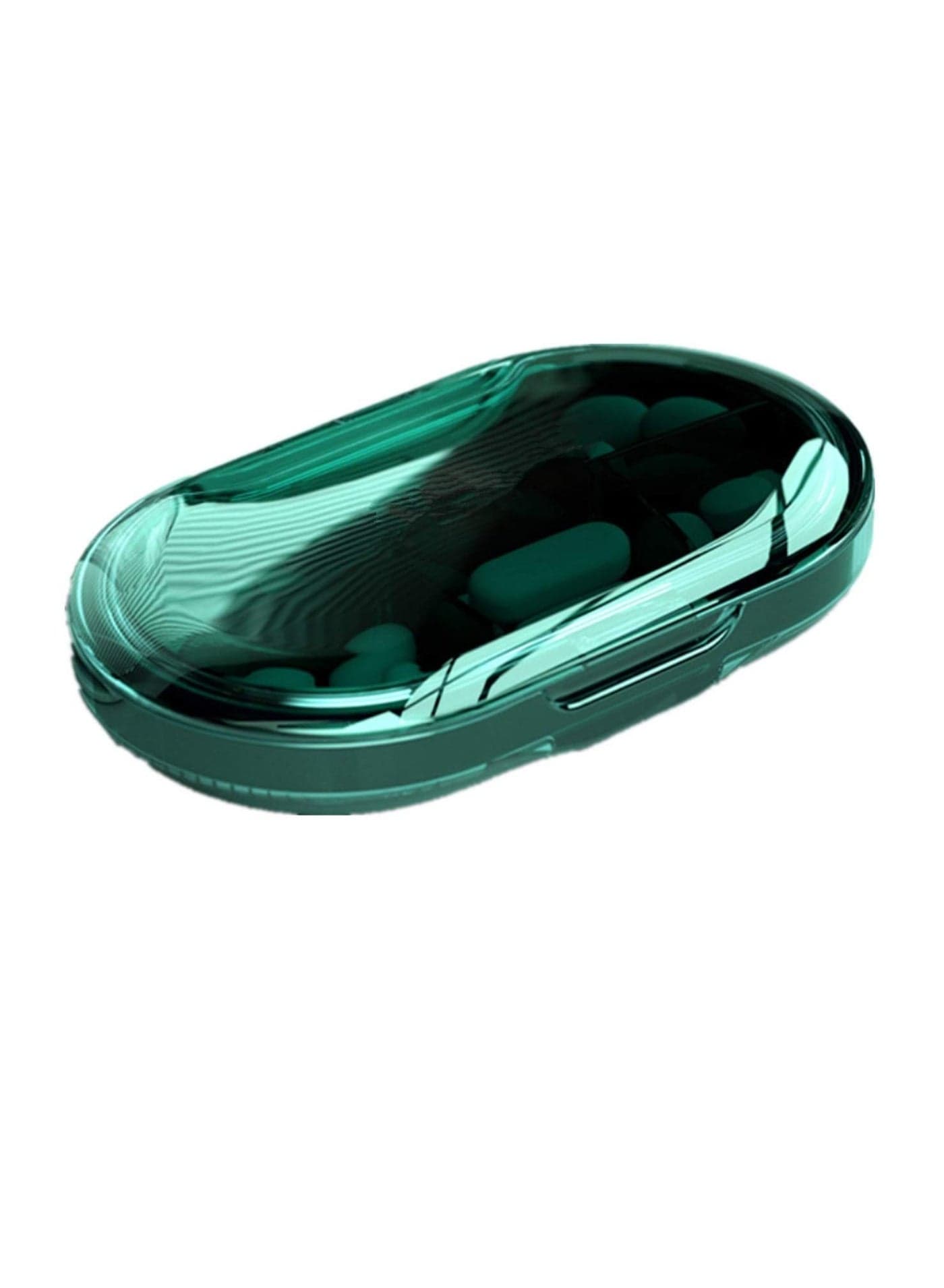 Portable Pill Box, Daily Medicine Supplement Organizer Weekly Case Premium BPA Free Material,with 6 Compartments to Hold Vitamins Box (Dark Green)
