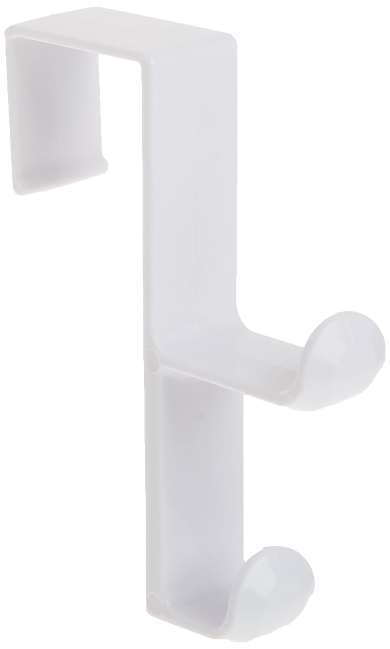 iDesign Over the Door Organizer Hook for Coats Hats Robes Towels Double Hook White