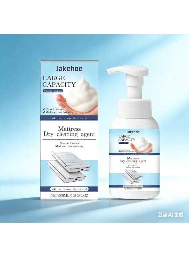 Jakehoe Mattress Dry Cleaning Agent - 300ML Large Capacity Mousse Bubble, Neutral Formula, Mild & Non-Irritating, Safe for All Mattress Types