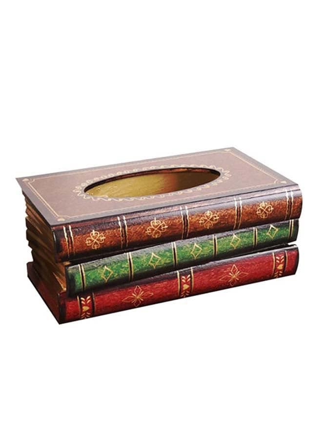 Vintage Book Design Decorative Tissue Holder Multicolour