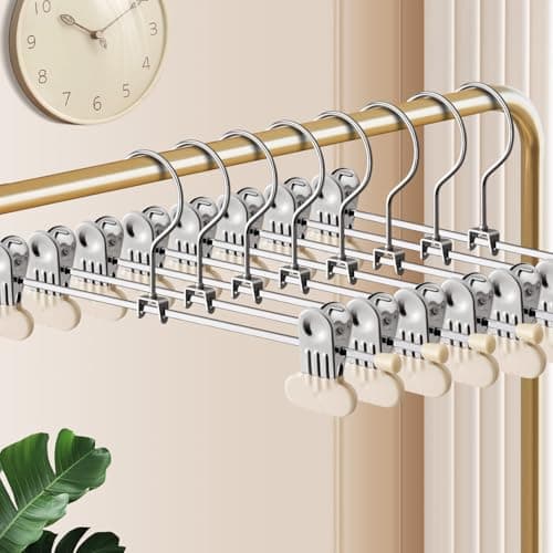 Pants Hangers with Wide Clips 30 Pack Adjustable Skirt Hangers for Women NonSlip Clothes Hanger for Pants Heavy Duty Space Saving Trousers Hanger for JeansShorts Ivory12Inch