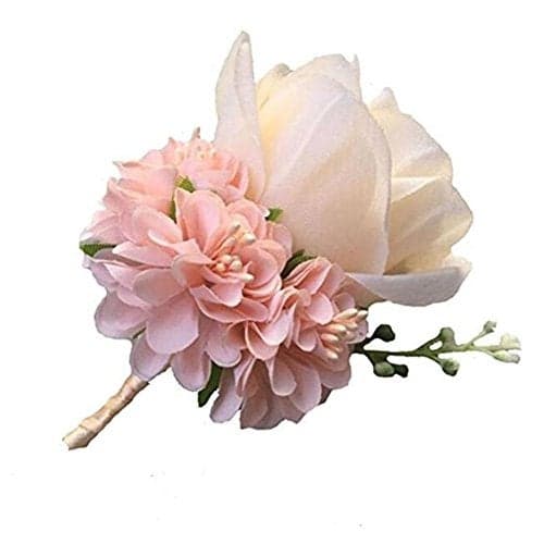 WeddingBobDIY Boutonniere Buttonholes Groom Groomsman Best Man Rose Wedding Flowers Accessories Prom Suit Decoration Champagne