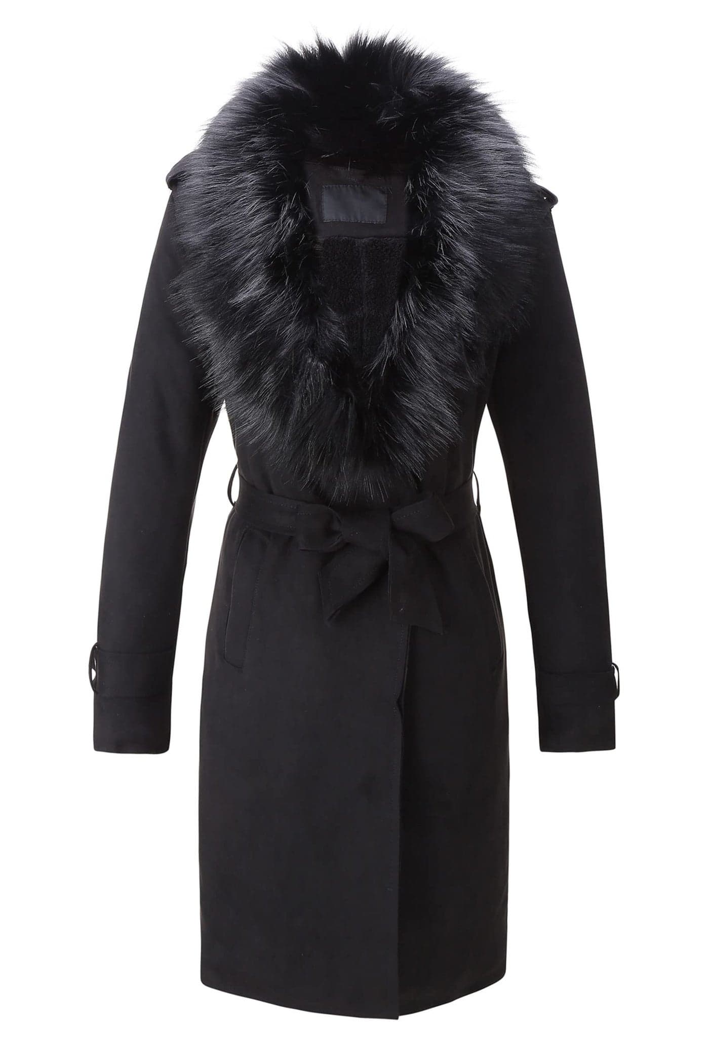 Bellivera Womens Faux Leather Jacket Lapel Outwear Sherpa Lined Coat Leather FF20 Black XXL