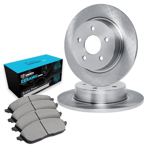 R1 Concepts Rear Brake Kit Fits 19982005 Volkswagen Passat Ceramic Brake Pads and Blank Brake Rotors 96 Rear