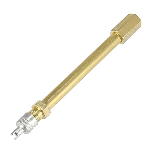 X AUTOHAUX 100mm/3.94" Long Brass Auto Tire Valve Extension Adaptor Air Tyre Stem Extender Inflation Stright Bore for Car Truck Motorcycle Bike Mower Scooter