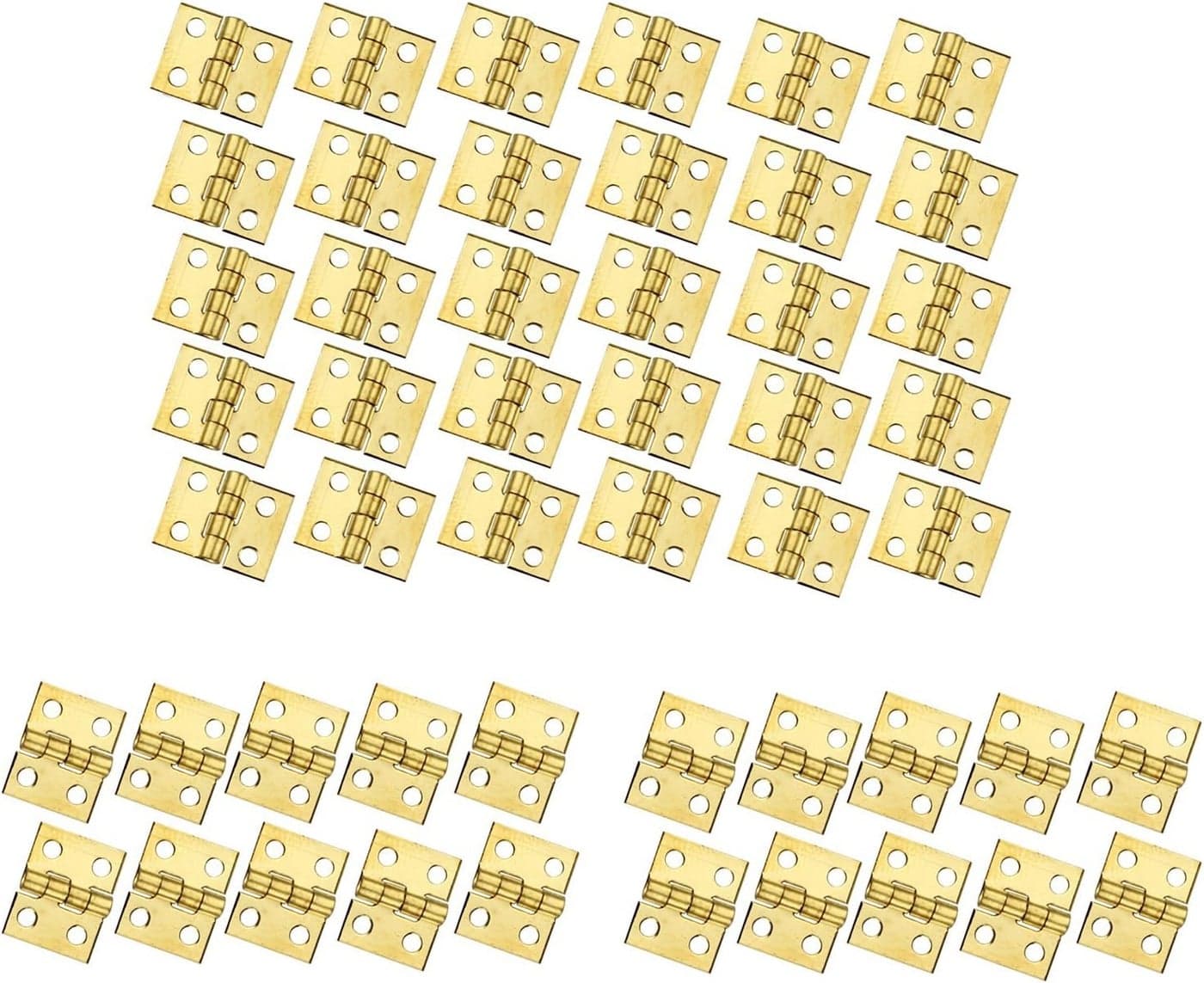 RZDEAL 50 PCS Mini Brass Hinges Hardware 180 Degree Rotation for Dollhouse Miniature Furniture Cabinet ClosetDIY