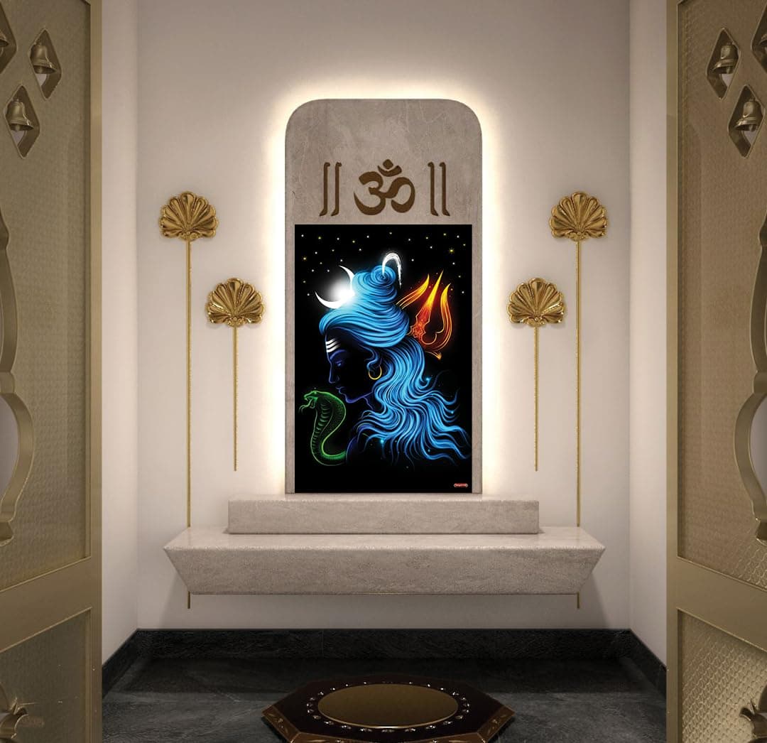 God & God's 5D Lord Shiva Wall Sticker (12 x 16 Inch) – Powerful Double-Sided Spiritual Wall Decor for Home, Office & Pooja Room