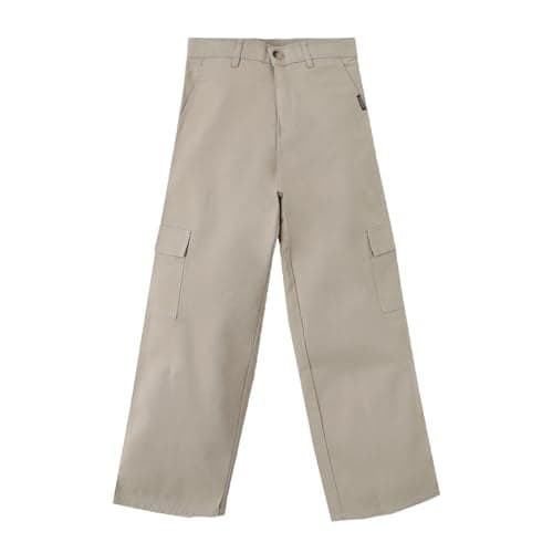 Urbano Juniors Boy's Cream Loose Baggy Fit Solid Cargo Chino Pant with 6 Pockets Non-Stretchable (junchicarlsboy-oa2-cream-9-10)