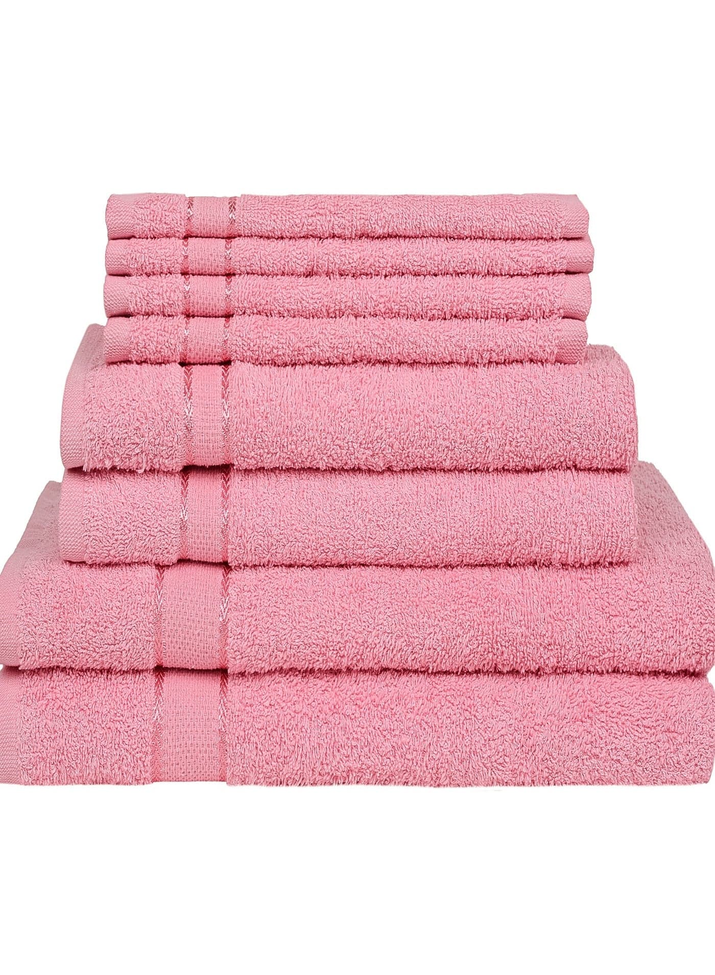 8 Pieces Towel Set - 2 Bath Towels 2 Hand Towels and 4 Washcloths Ring Spun Cotton Highly Absorbent Towels for Bathroom Shower Towel