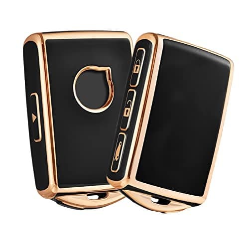 ELOHEI Key Fob Cover Case for VolvoSoft TPU Key Fob Case Protector Holder for 2016 2017 2018 2019 2020 2021 Volvo XC90 XC60 S60 S90 XC40 Remote Keyless Entry Black