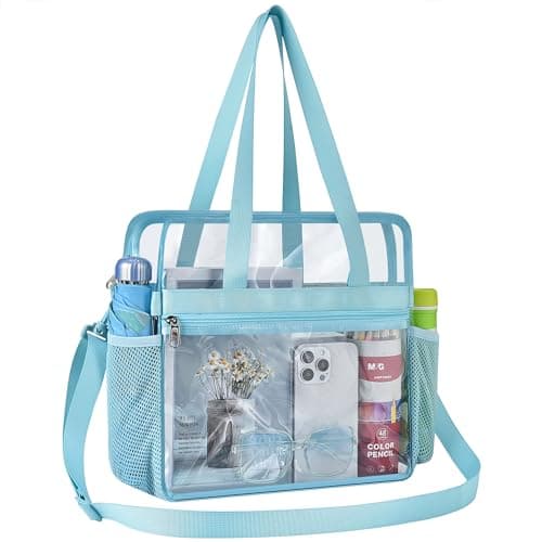 Oraben Clear Bag for Stadium Events 12x6x12 Clear Tote Bag with Reinforced Strap Transparent Bag for Sports Concert
