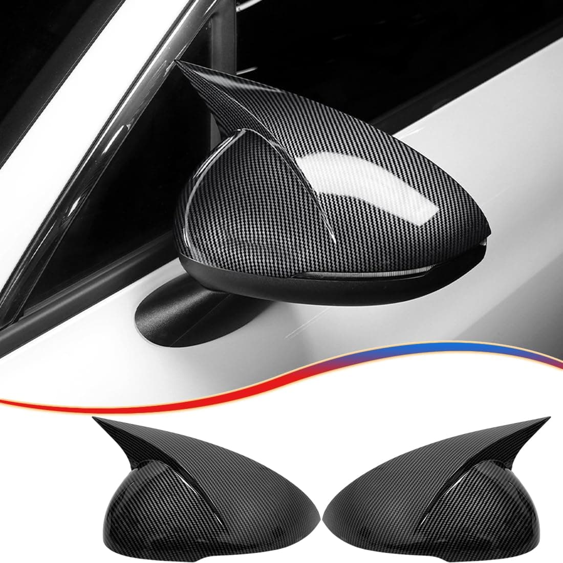 MUXEE Rear View Mirror Coverfor Kia K5Optima 2021 2022 2023 2024 2025 Carbon Fiber Turn Signal Housing Cover Horned Mirror Cover Sets Accessories