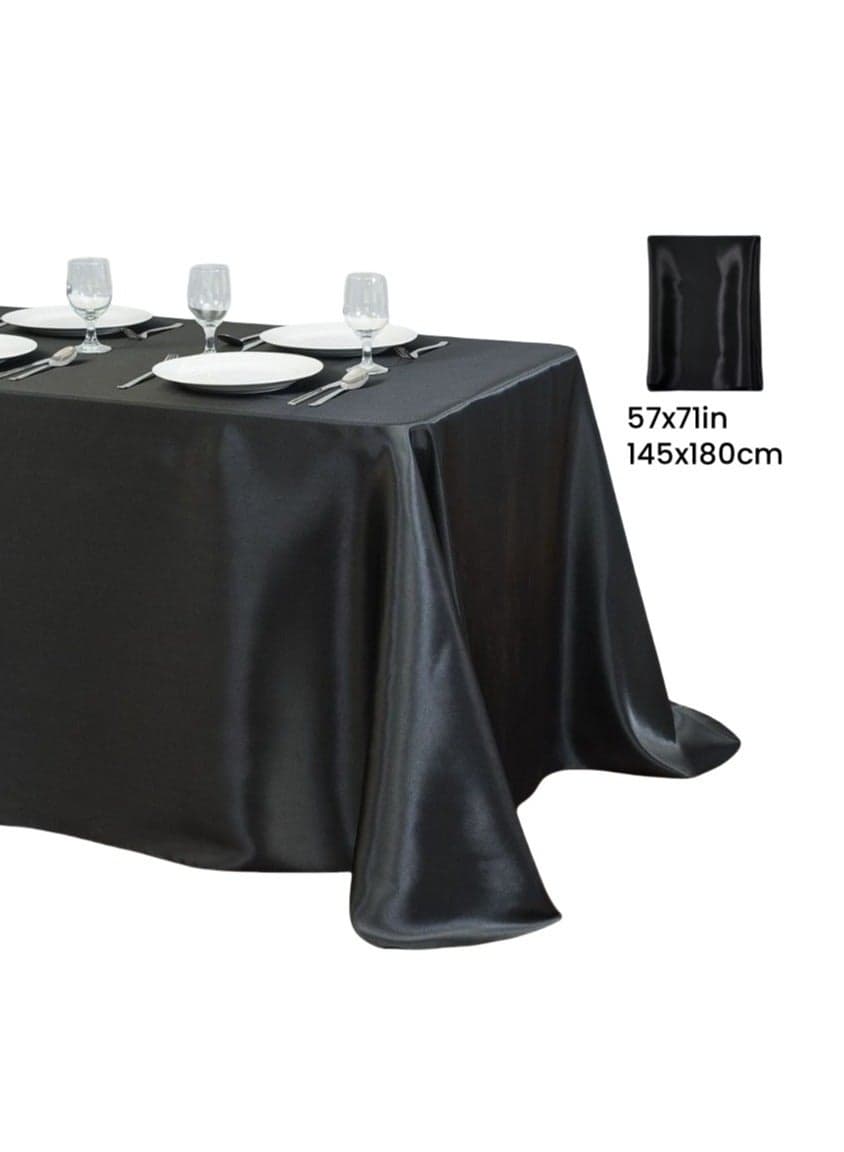 Oil-proof rectangular tablecloth - Tablecloth for catering events, dinner parties, weddings, buffet tables or home, washable tablecloth black (1.45*1.8m)