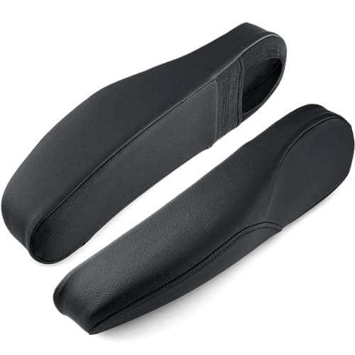 KBH Car Seat Armrest Cover for Honda CRV CR-V 2010 2011, Arm Rest Cover Replacement 1 Pair, Vinyl Leather Interior Accessories, Anti-Scratch, Black