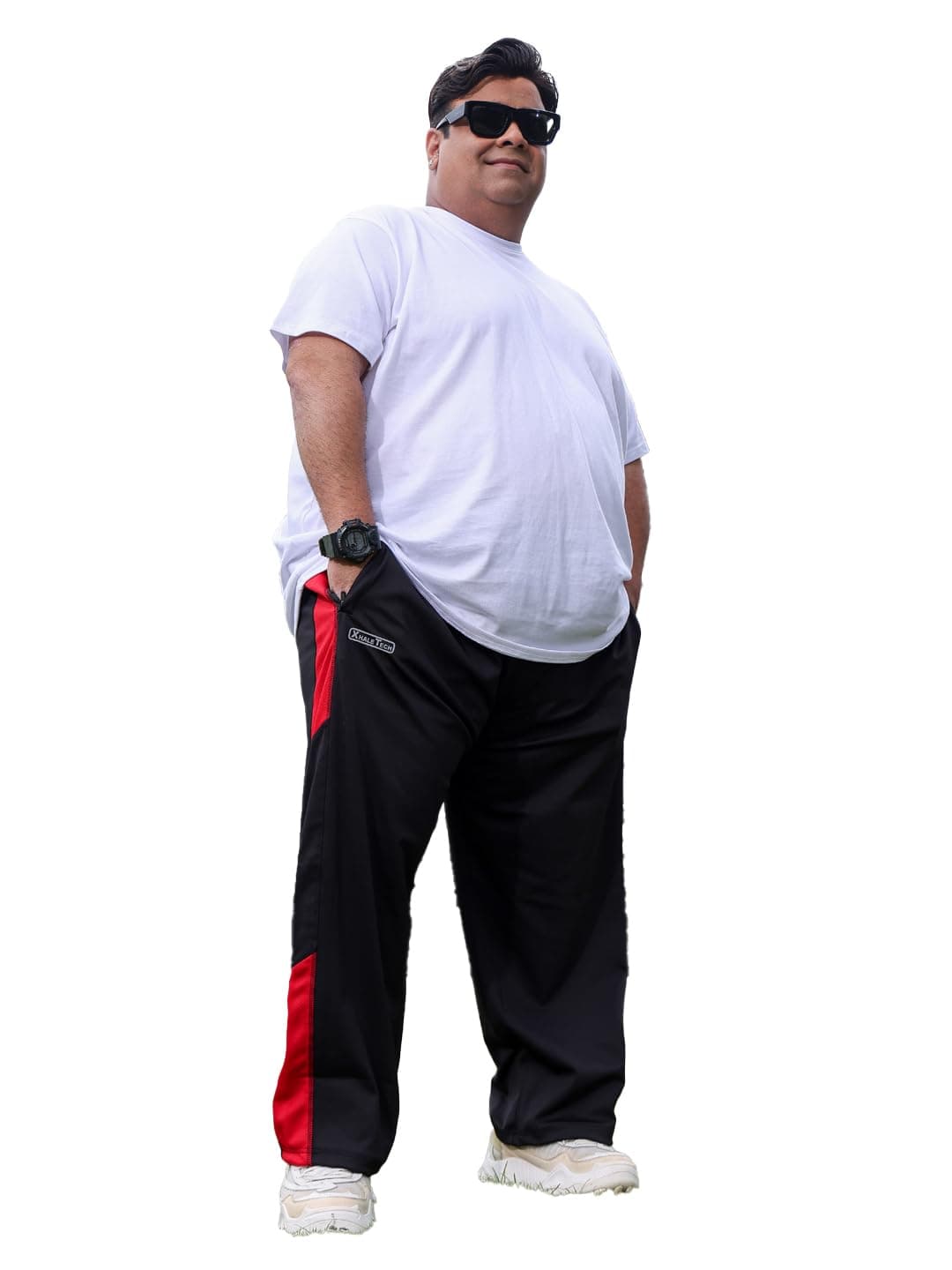 Bigbanana Men's Plus Size Regular Fit Trackpants (Ambrose,Black,3XL)