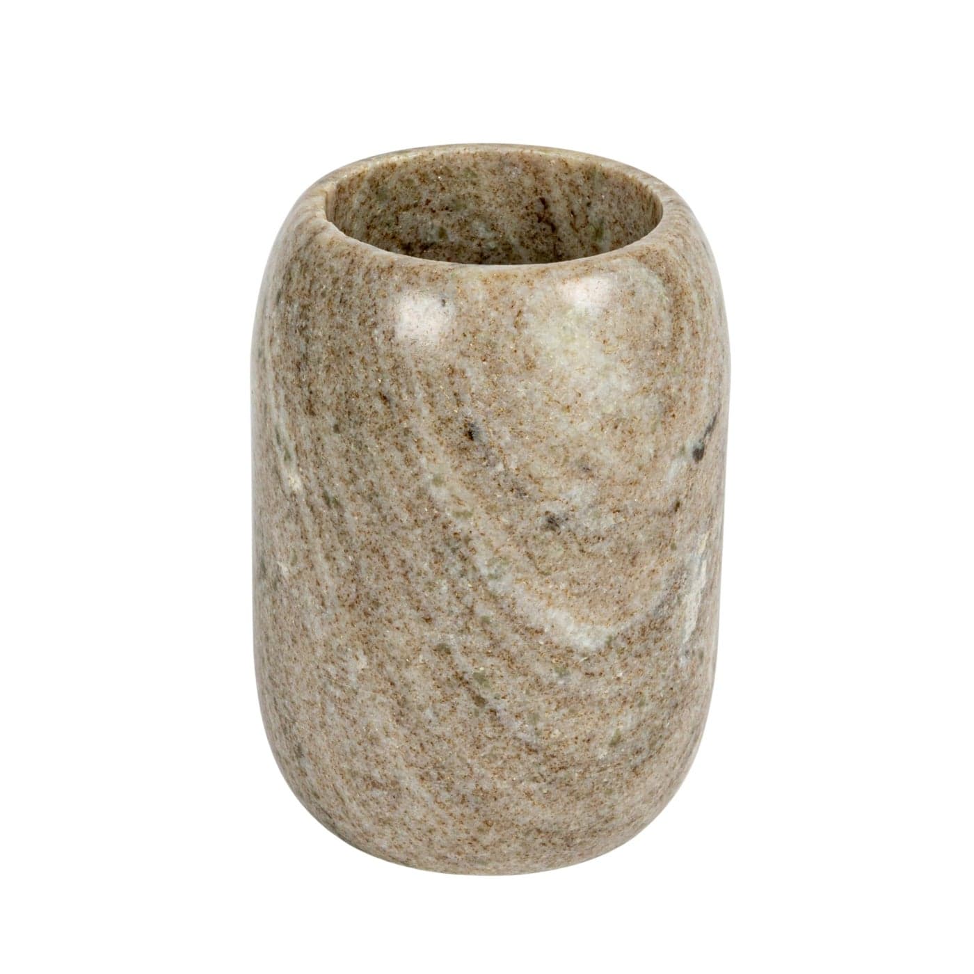 Creative CoOp Modern Marble Bottle Holder White Crock Natural