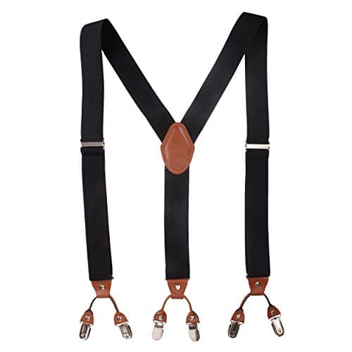 Peluche Men's Novelist Charmer 3.5cm Strap Width Elastic Suspenders (Black)