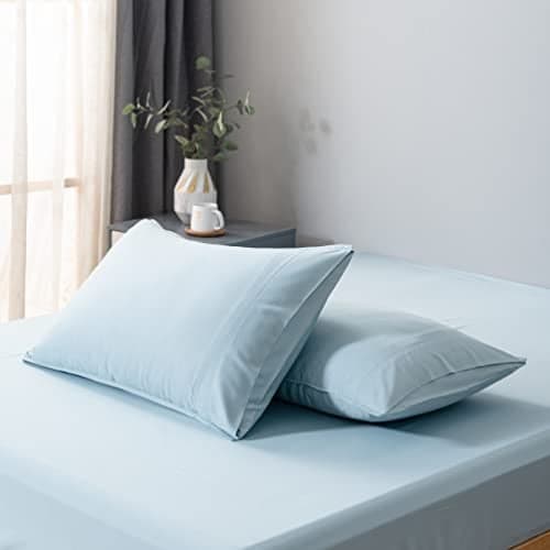 Bella Coterie Luxury Bamboo Viscose Queen Size Pillowcase Set 100 Organically Grown Ultra Soft Cooling 2 Pcs Coastal Blue