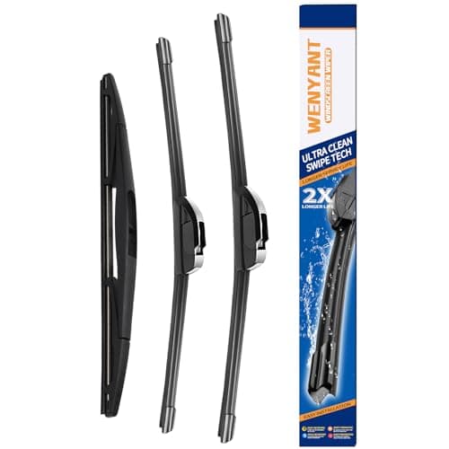 Wenyant 261712 Windshield Wipers Compatible with Honda CRV CRV 2017 2018 2019 2020 2021 2022 Front and Rear Wiper Blades for My Car Automotive Replacement Set of 3