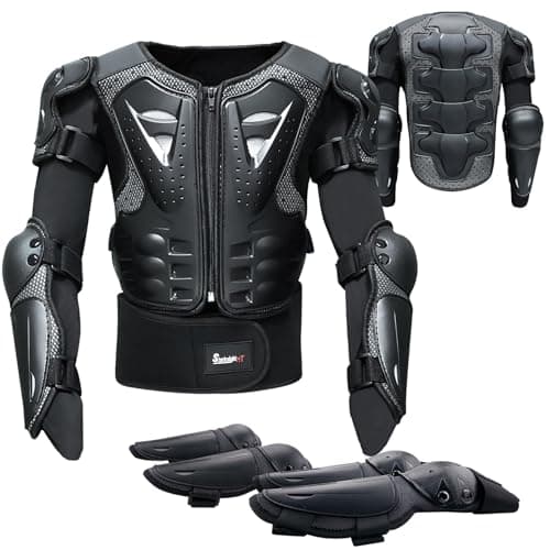 StarknightMT Kids Motorcycle Armor Suit Dirt Bike Gear Riding Protective Chest Spine Back Protector Shoulder Arm Elbow Knee Protector Pads for Cycling Skateboard,Skiing,Skating,Off-Road