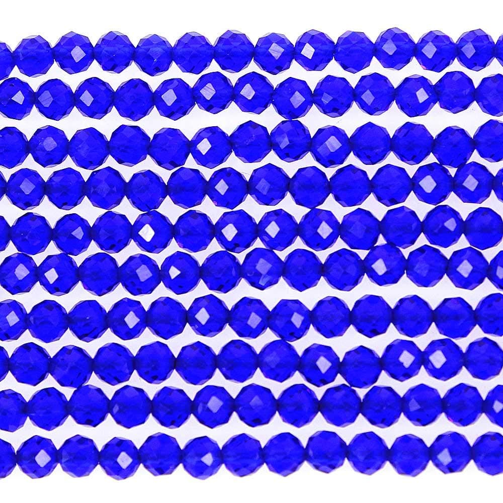 MJDCB 3mm Faceted Natural Sapphire Spinel Round Loose Beads for Jewelry Making DIY Bracelet Necklace