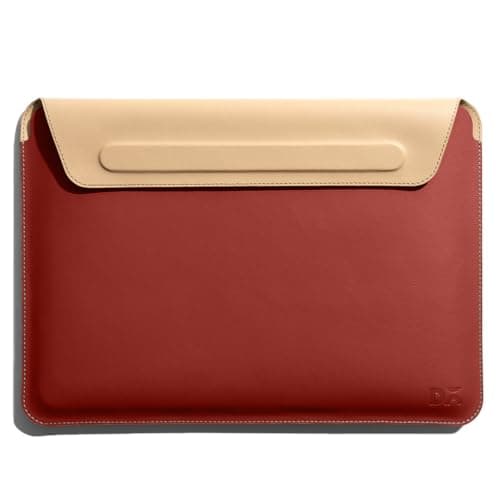 DailyObjects Snap On Envelope Sleeve for MacBook Pro 16 Inch | Solid Terracotta Red Lightweight Faux Leather for Laptops & iPads | Flip Top Magnetic Closure | Sleek Design Durable & Water Resistant