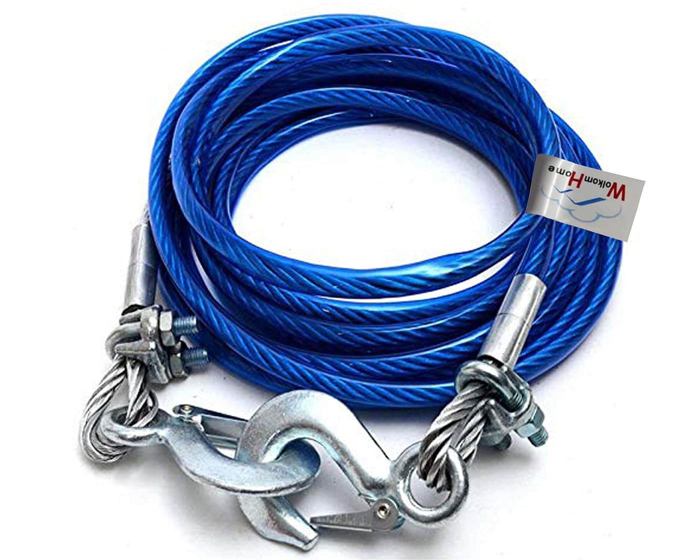 WolkomHome Heavy Duty Tow Ropes 4M 5 Tons Wire Cable High Strength Hook Steel Wire Trailer Car Emergency Towing Rope for tata-altroz