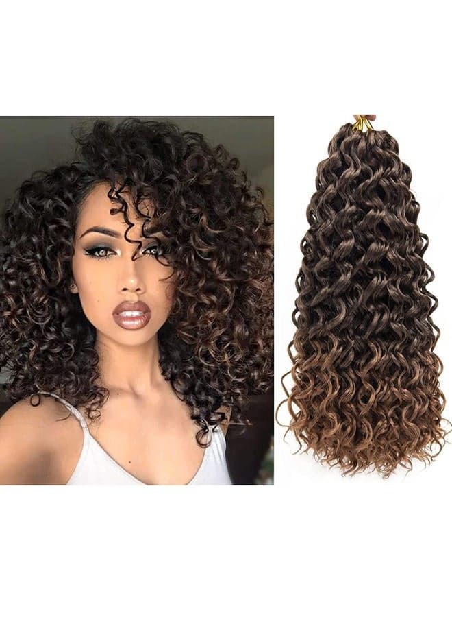 Curly Crochet Hair GoGo Curl Crochet Hair for Women Ocean Wave Crochet Hair Synthetic Bohemian Crochet Braid Water Wave Crochet hair Extensions (12 inch(Pack of 6), T1B/30)