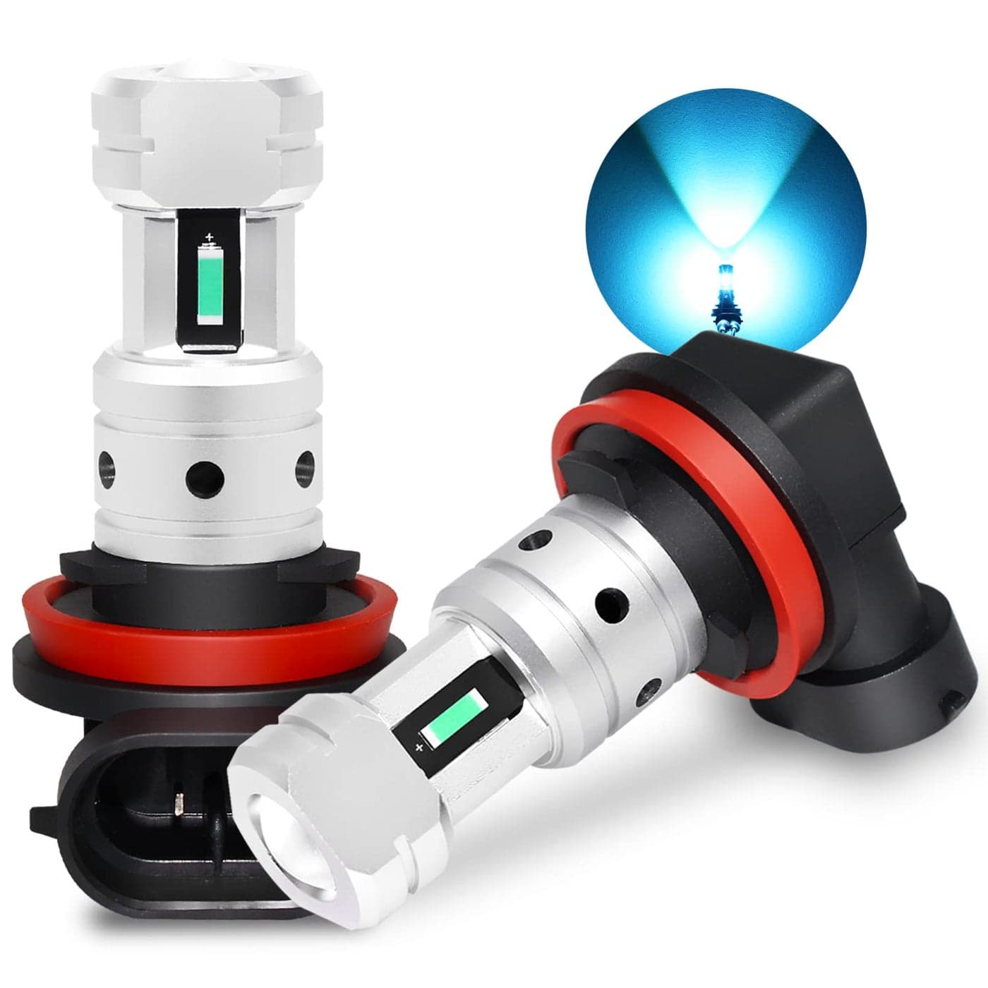 PHINLION H8 H11 Blue LED Fog Light Bulbs 3800lm Super Bright 12V H11LL H16 LED Fog Bulb Replacement for Car Fog and DRL Daytime Running Lights Lamps Ice Blue