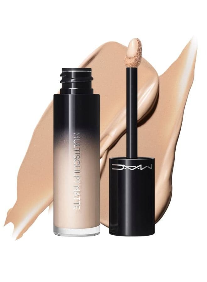 MAC Cosmetics Multisculpt Matte Liquid Eyeshadow + All-Over Colour – BRULÉ - Soft Creamy Beige, Matte Multi-Use Eye & Face Sculpting Colour – 4ml