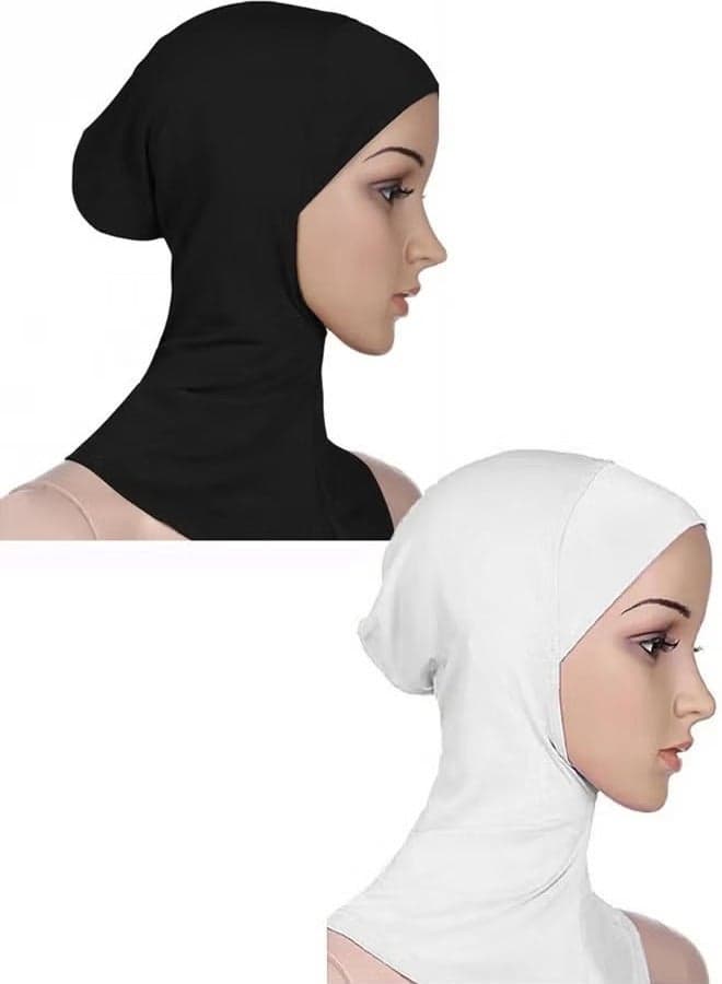 2-Pieces Comfortable Classic Long Scarf Black/White