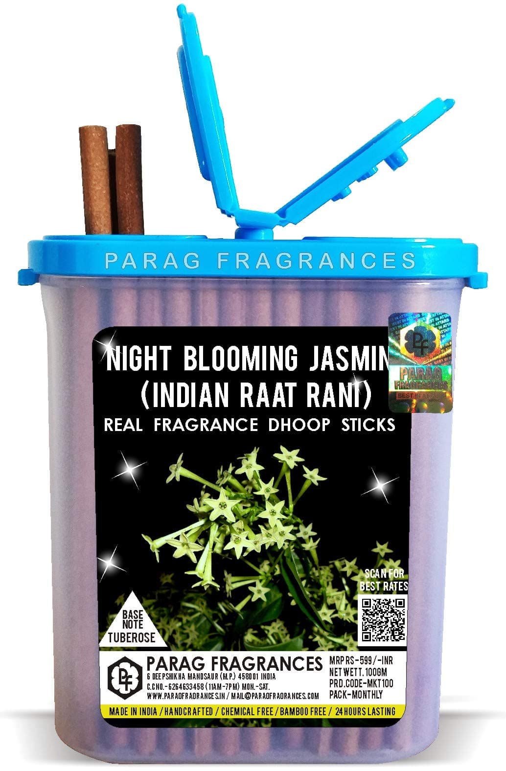 Parag Fragrances Extra Premium Long Lasting Dhoop Sticks 100 Gram Pack for Pooja & Home Fragrance (Raat Rani)