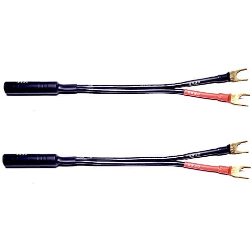 CNCESS Large Spade Fork to 1/4 Inch TS Speaker Cable Adapter, 12AWG 680 Strand Silicone Wire, 6 Inch