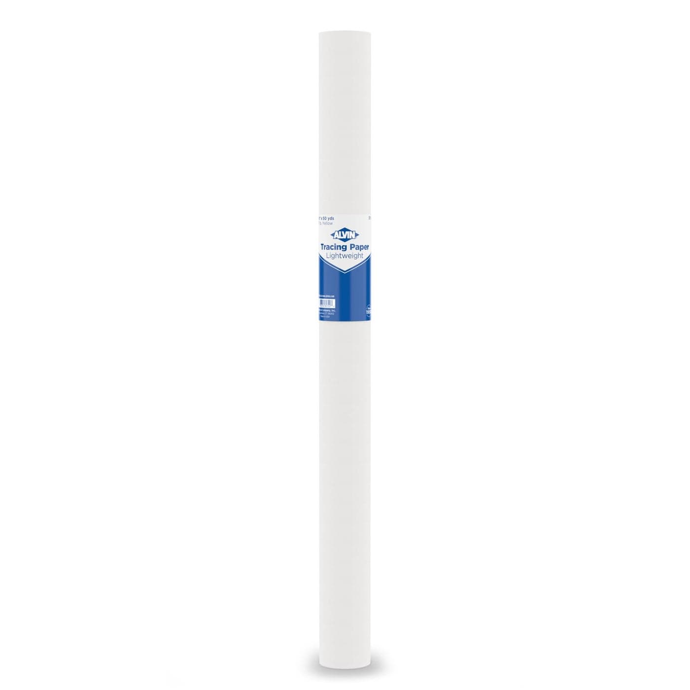 ALVIN 55WJ Lightweight Tracing Paper Roll White Suitable with Ink Charcoal Felt Tip Pen for Sketching or Detailing 24 Inches 50 Yards 1inch Core