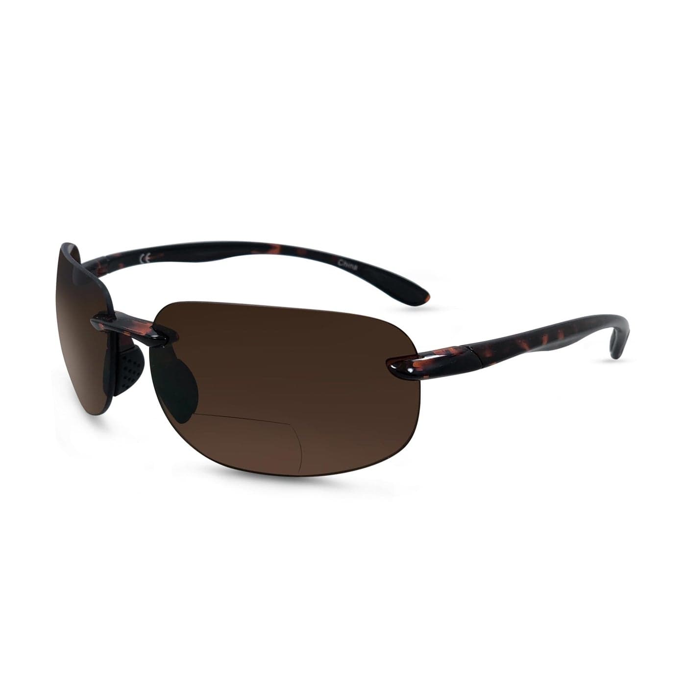 In Style Eyes Lovin Mawi Bifocal Wrap Around Sunglasses Polarized Reading Glasses Reduce Sun Glare Near Invisible Line Lens Tortoise 15x