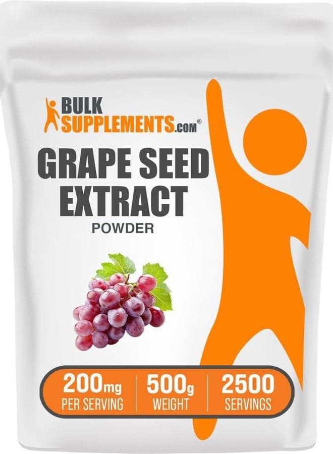 BULKSUPPLEMENTS.COM Grape Seed Extract Powder - Herbal Supplements, Antioxidants Supplement - 200mg of Grapeseed Extract Powder per Serving, Gluten Free (250 Grams - 8.8 oz)