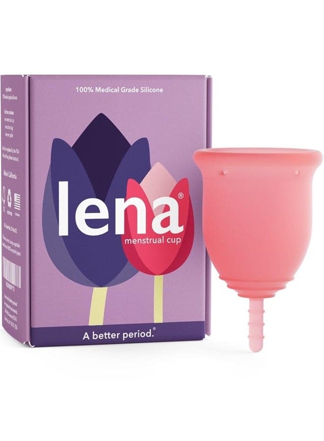 Sensitive Menstrual Cup - Reusable, Soft Silicone, Super Heavy Flow, Postpartum, Experienced User - Ideal Alternative to Tampons, Pads, Period Underwear - Period Solution - Large Pink - 1 Count