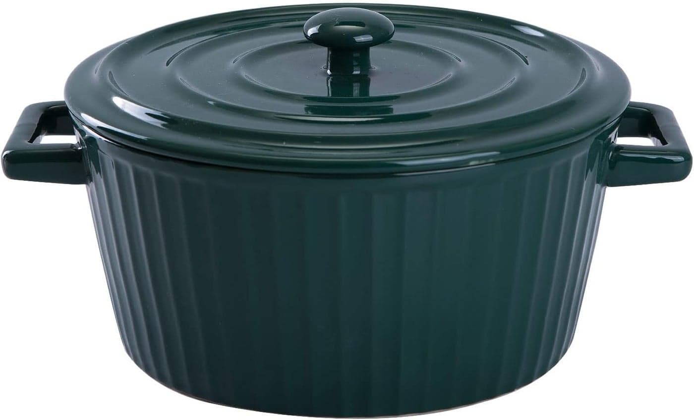 WHJY Green Colorful Ceramic Casserole Dish with Lid1 Quart Ceramic Casserole Pan for Bakeware Oven