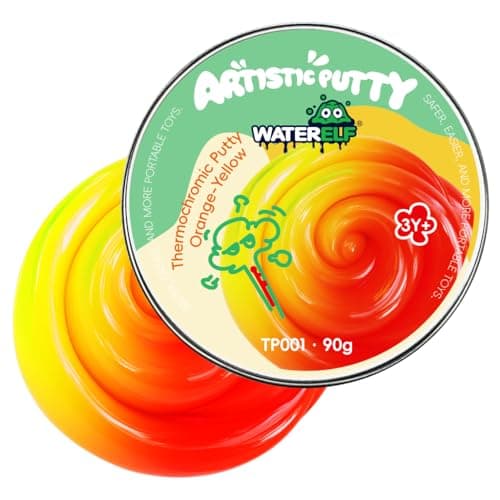 WATERELF Play Fidget Putty Slime for Kids Artistic Therapy Putty for Boys Girls Adults NonSticky Therapy Toys Thanksgiving Day Gifts 311 Inch 32 Oz TP001OrangeYellow