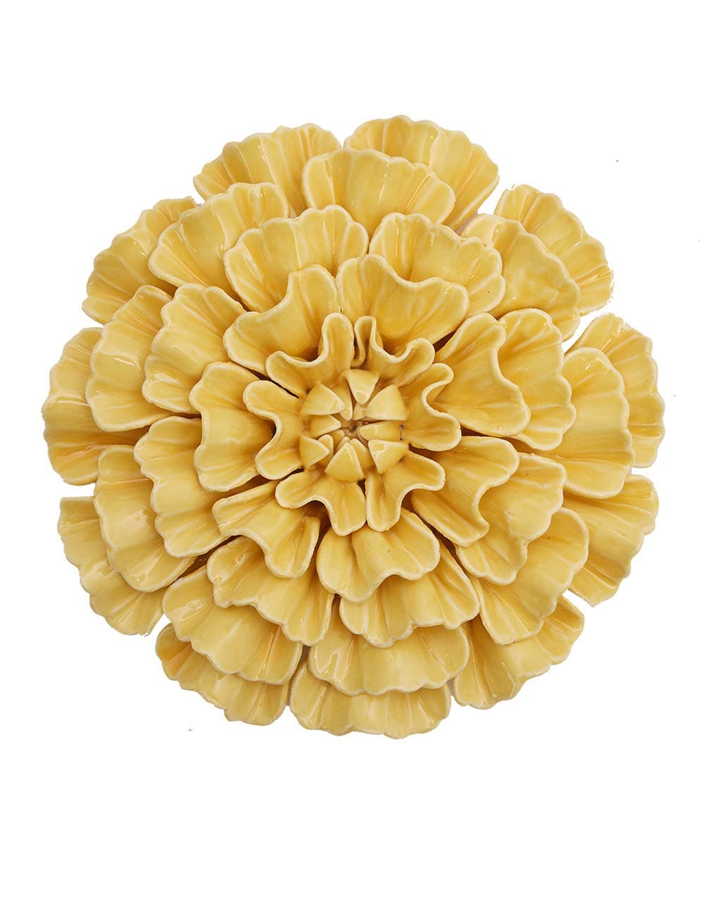 SEINHIJO Ceramic Flower Wall Decor 3D Wall Art Sculpture Modern Arts Gifts Yellow 75inch