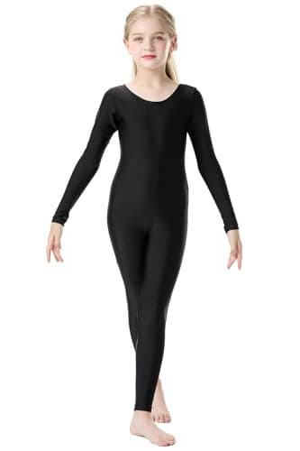 OVIGILY Girls Kids Long Sleeve Dance Unitard Bodysuits Full Body Leotard for Ballet,Gymnastics,Performance,Costumes