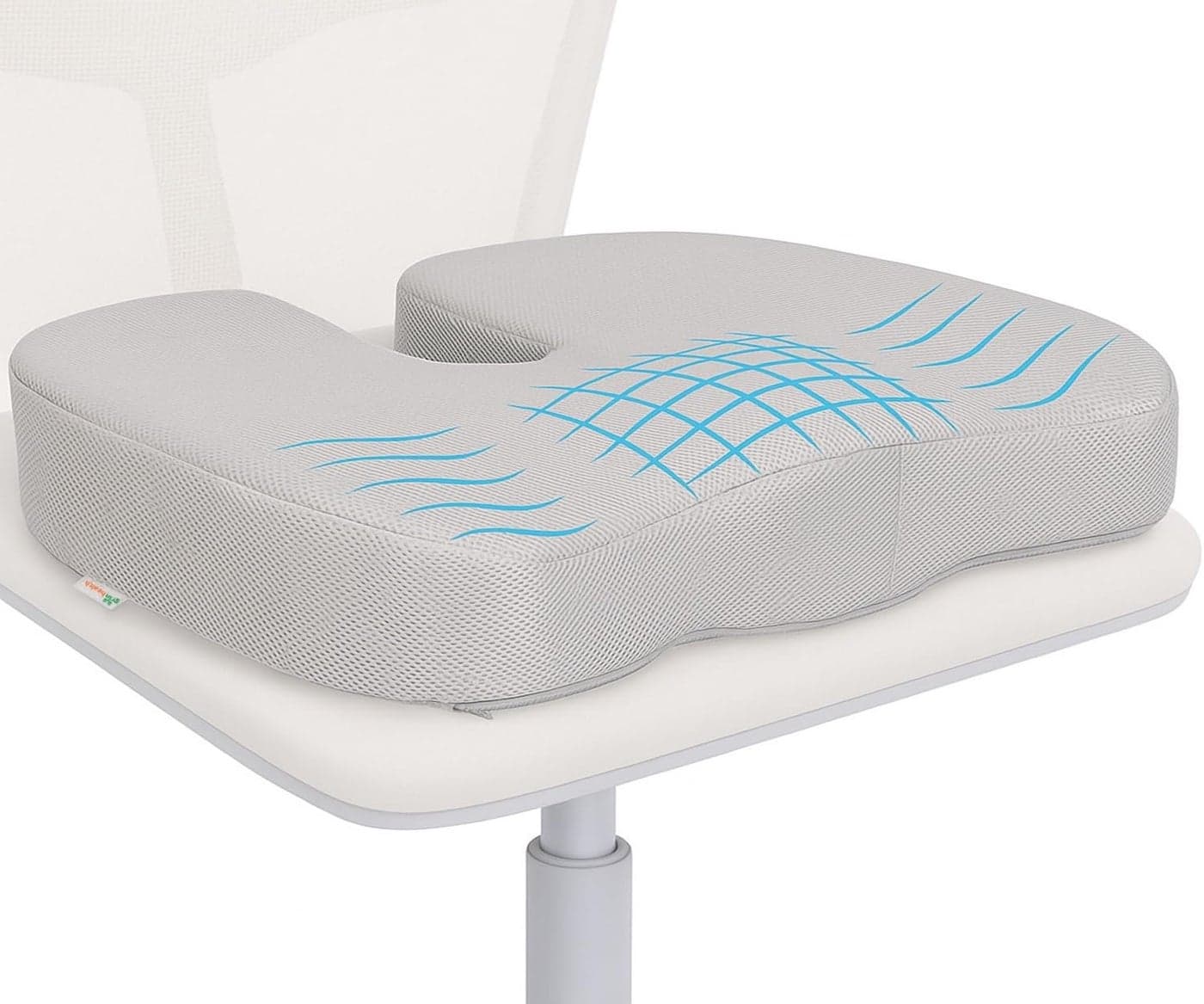 Grin Health Orthopedic Coccyx Cushion for Tailbone Pain | Seat Cushion for Chair, Car, Coccyx, Tailbone, Sciatica, Hip Lower Back Pain, Car Seat Cushions Office Chair Sitting Pillow | Upto 80 Kg, Grey