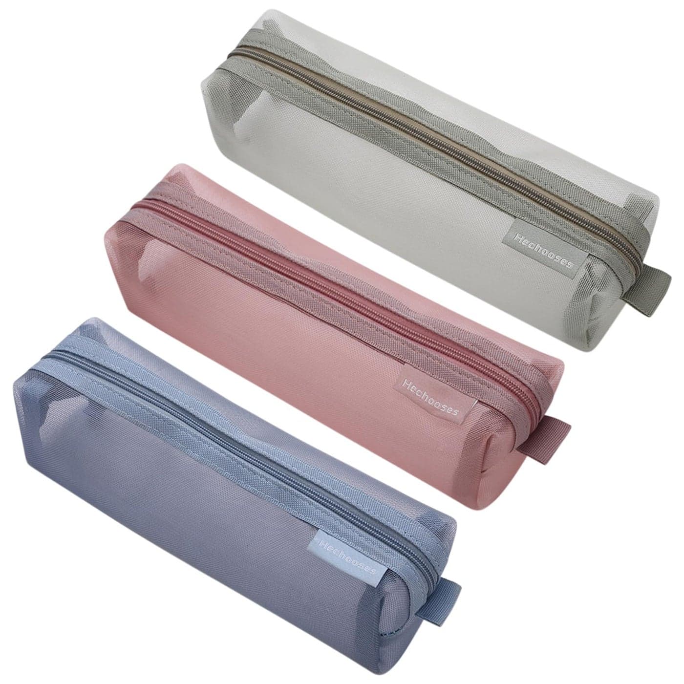 Colorlife Mesh Pen Bag 3 Pack Zipper Mesh Pouch Multifunctional Clear Pencil Case Organizer Stationery Storage Bag for Office Supplies Cosmetics Makeup Travel AccessoriesGreenBluePink