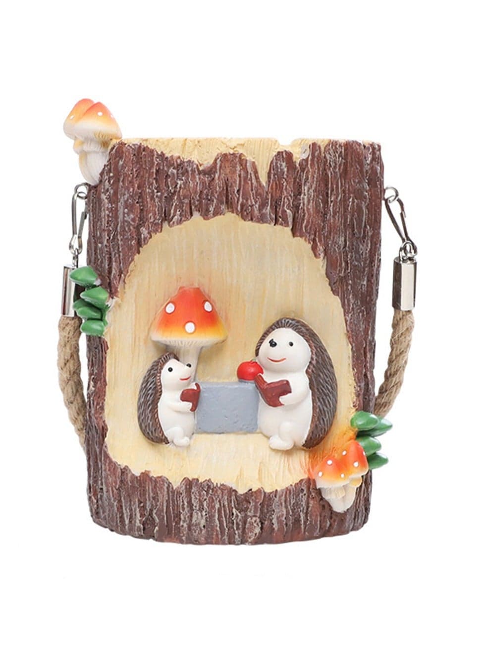 Creative Home, Garden Landscape, Animal Stump Energy-Saving Night Light, Decorative Balcony Solar Light Pendant (Hedgehog)