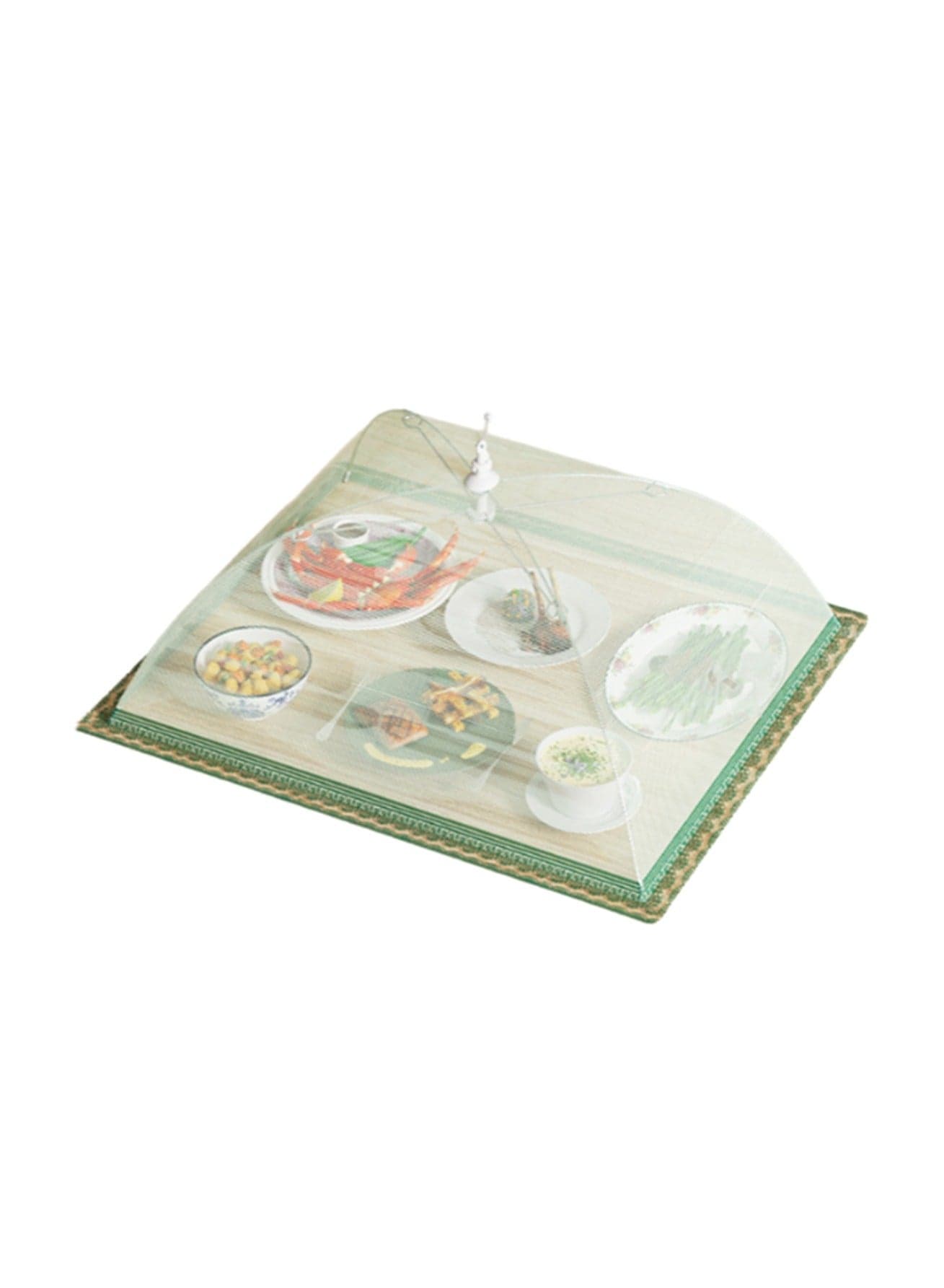 60*40cm Rectangular Green Food Cover, Mesh Screen Food Cover Tent Umbrella, Reusable And Foldable Outdoor Picnic Food Cover Net, Mesh Food Cover Prevents Flies, Bugs, Mosquitoes