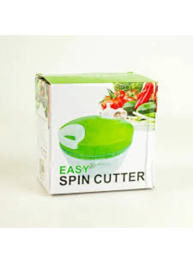 Manual Food Chopper with Easy Spin Pull Cord, Hand-Operated Vegetable Cutter for Chopping Vegetables, Fruits, Garlic, Herbs & Other Food Ingredients