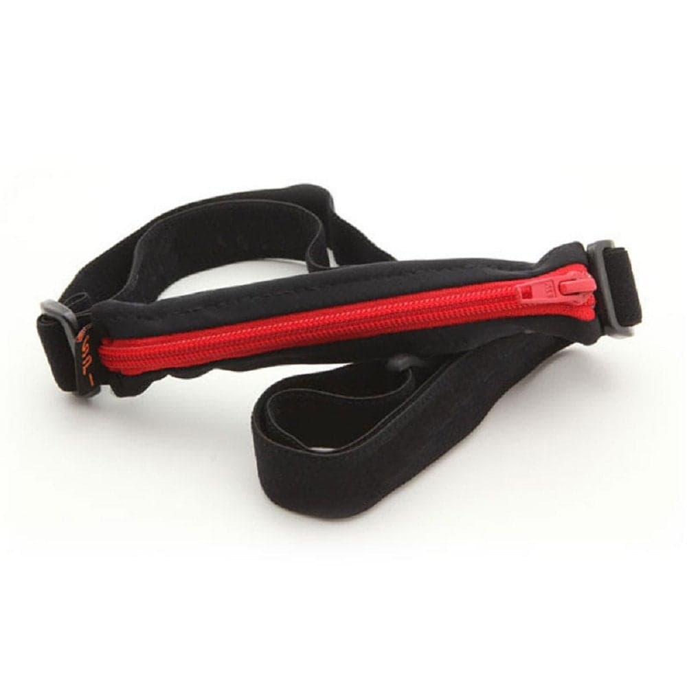 SPIbelt Kids Pocket Belt, Expandable Pocket, Adjustable Waist, No Bounce, No Logo Band, Black with Red Zipper