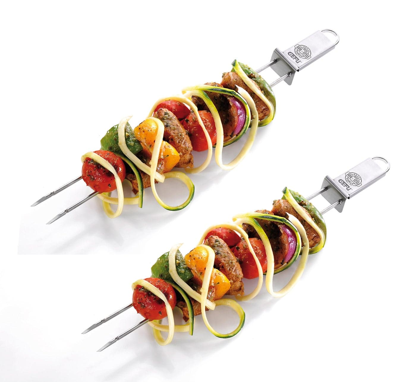 GEFU BBQ Premium Barbecue Skewers for Meats, Vegetables, and Seafood, 2 Piece Set