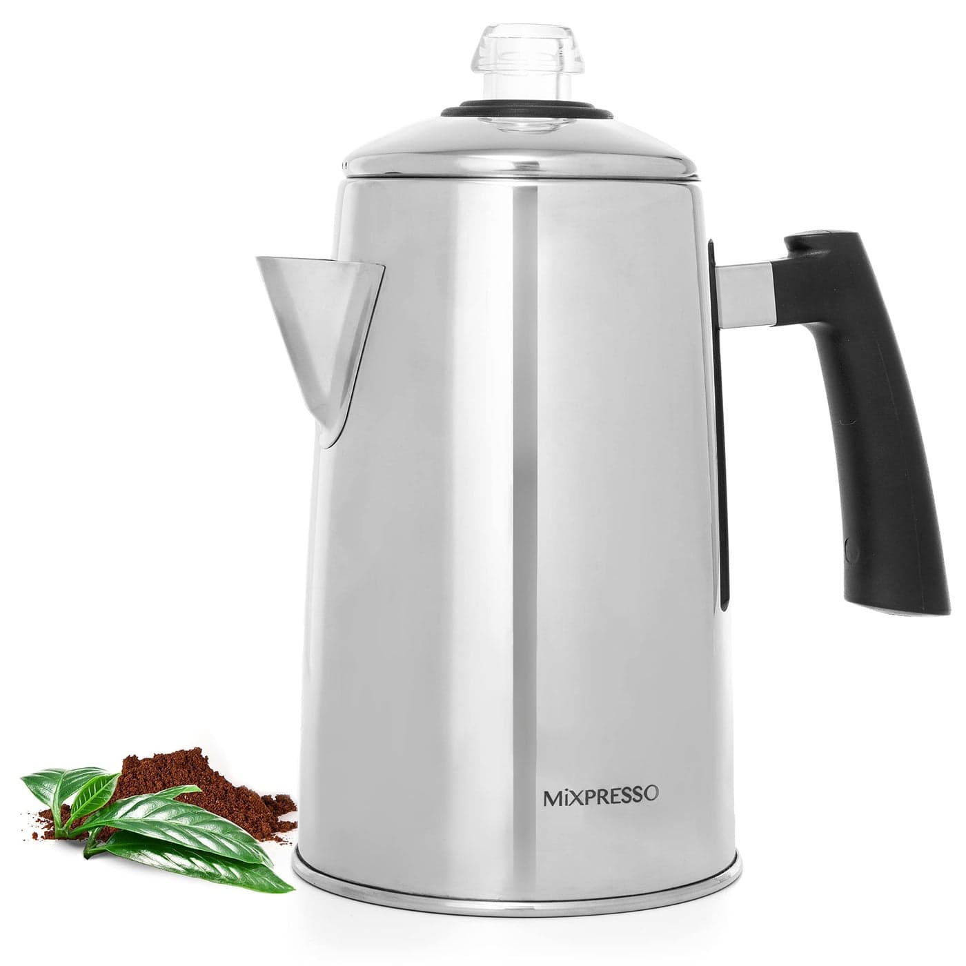 Mixpresso Stainless Steel Coffee Percolator Stovetop 52 oz Classic Percolator Coffee Pot Great For Camping Pot 12 Cup Stove Top Espresso Maker CoolTouch Handle